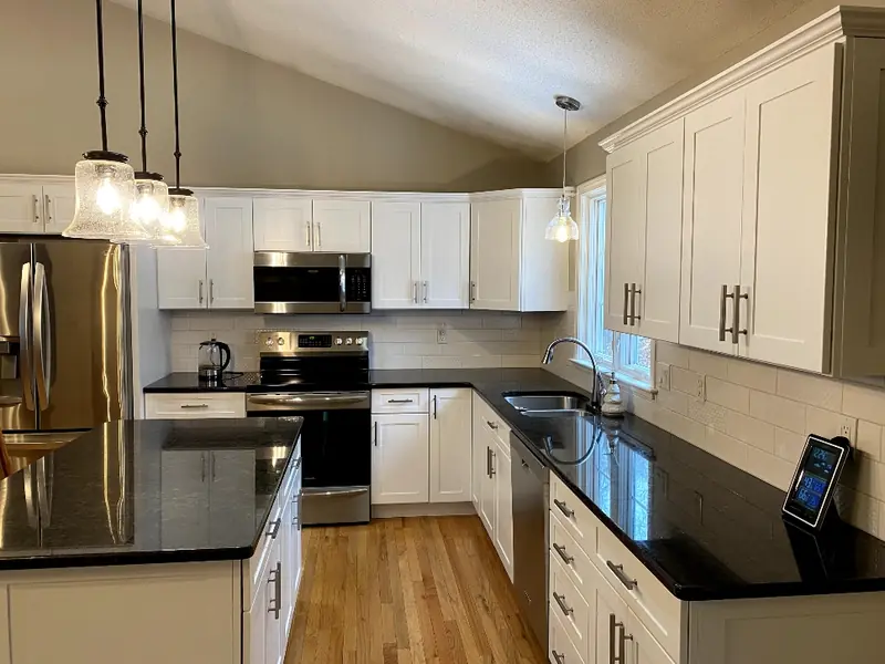Cabinet refacing project completed in Monson MA with updated kitchen cabinets