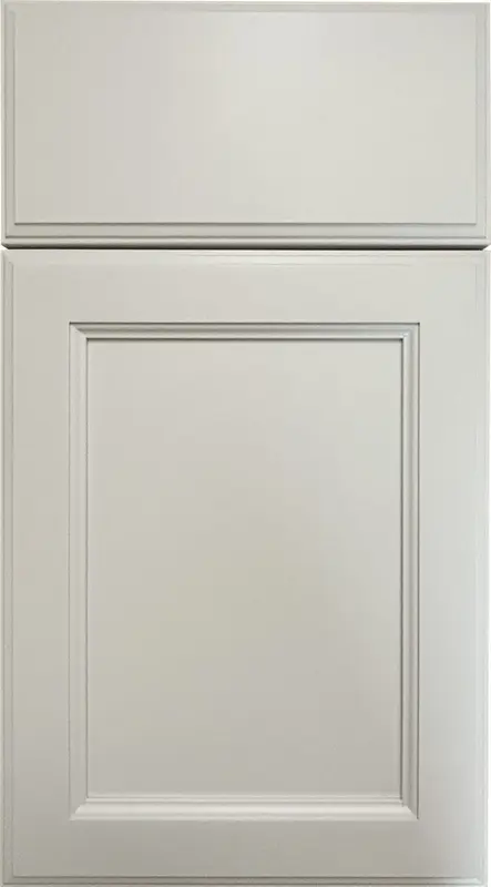 Fairbanks cabinet door with slab drawer front