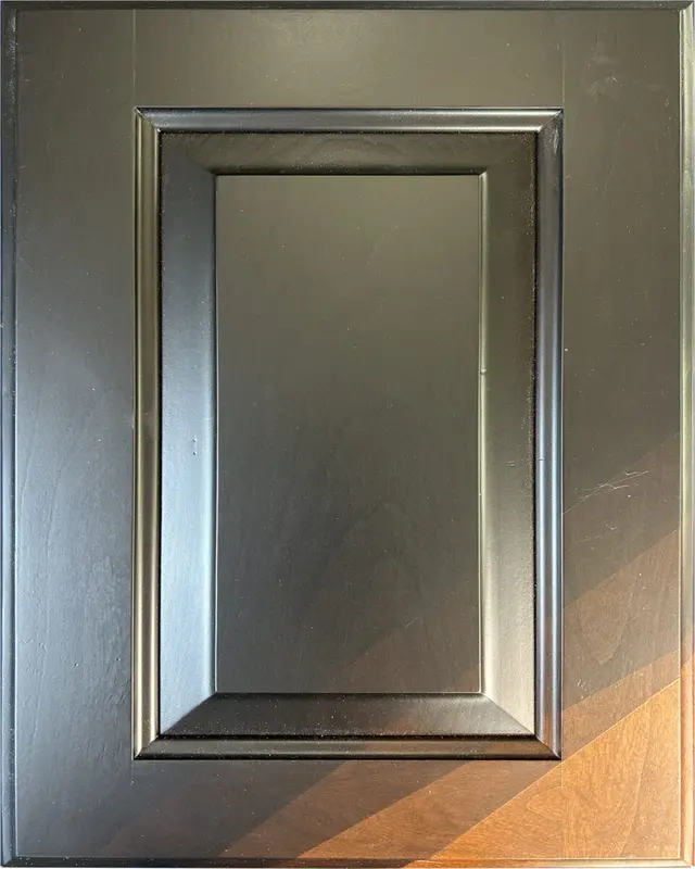 Refinished raised panel cabinet door sample