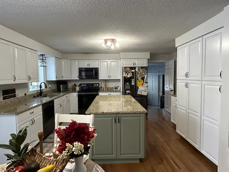 Custom kitchen cabinets in dark walnut stain — full kitchen build Western MA