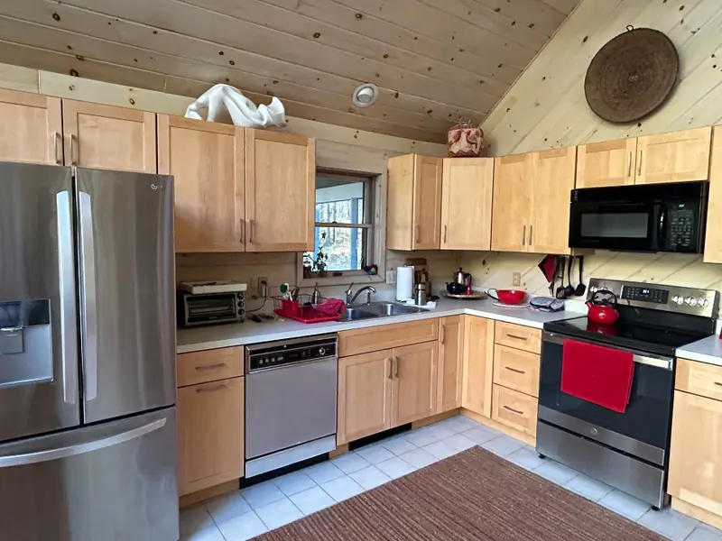 Cabinets refaced in natural cherry — Homestead Cabinet Design Palmer MA