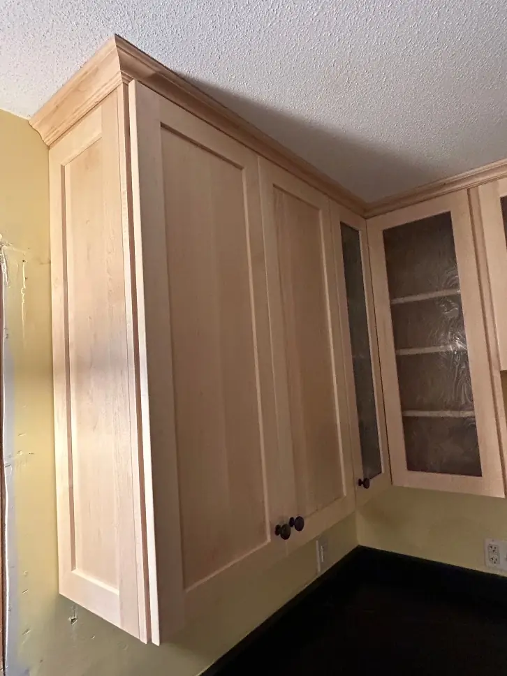 Cabinets refaced in natural maple for a lighter modern look — Homestead Cabinet Design Palmer MA