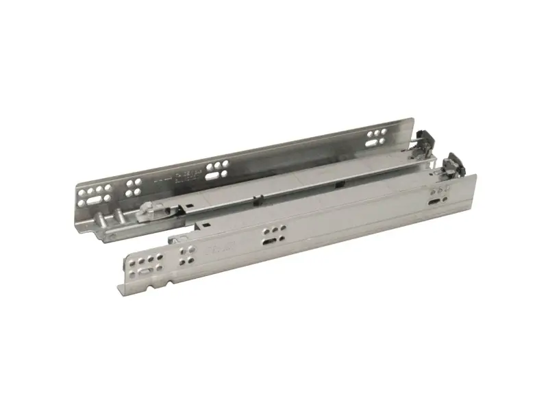 Soft-close full extension drawer slides installed in kitchen cabinet